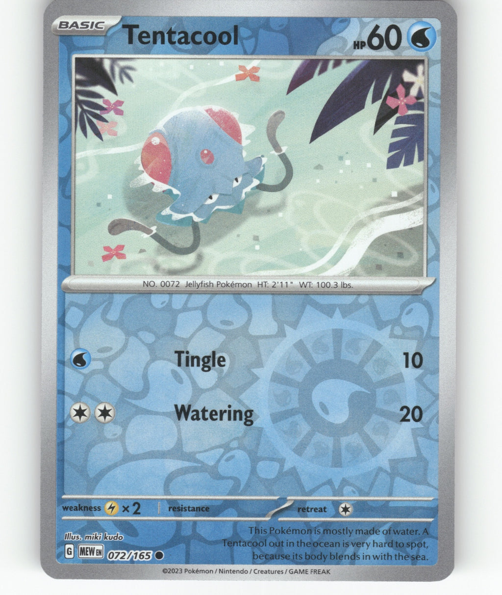 Tentacool Reverse Holo Common SV: Scarlet & Violet 151 072/165 NM