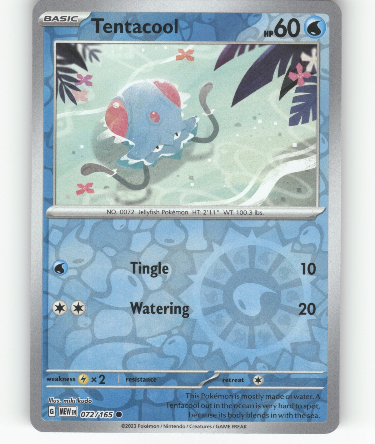 Tentacool Reverse Holo Common SV: Scarlet & Violet 151 072/165 NM