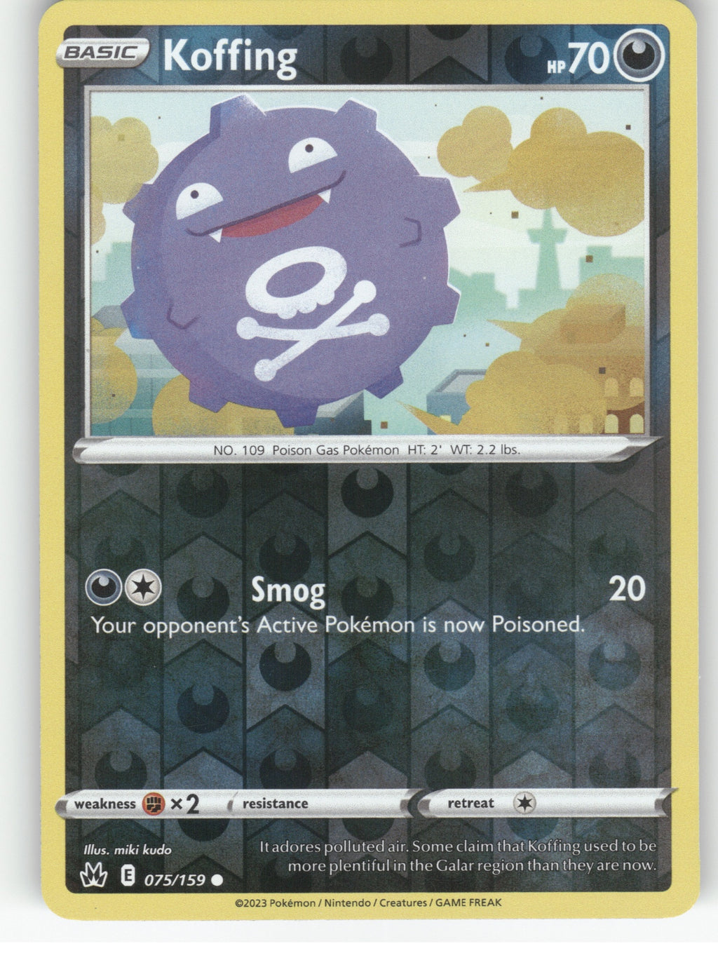 Koffing Reverse Holo Common SWSH: Crown Zenith 075/159 NM