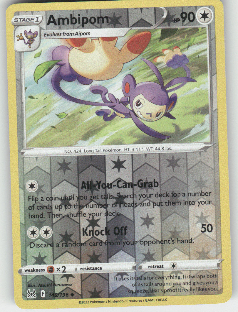 Ambipom Reverse Holo Uncommon SWSH11: Lost Origin 145/196 NM