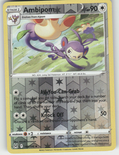 Ambipom Reverse Holo Uncommon SWSH11: Lost Origin 145/196 NM