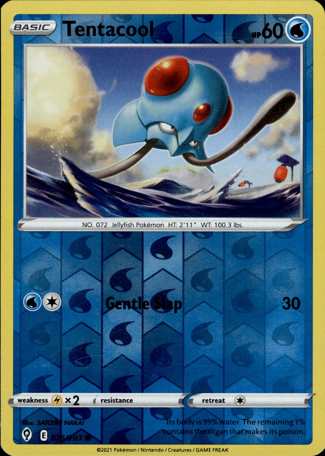 Tentacool Reverse Holo Common SWSH07: Evolving Skies 026/203 NM