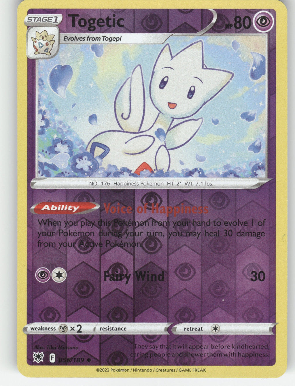Togetic Reverse Holo Uncommon SWSH10: Astral Radiance 056/189 NM