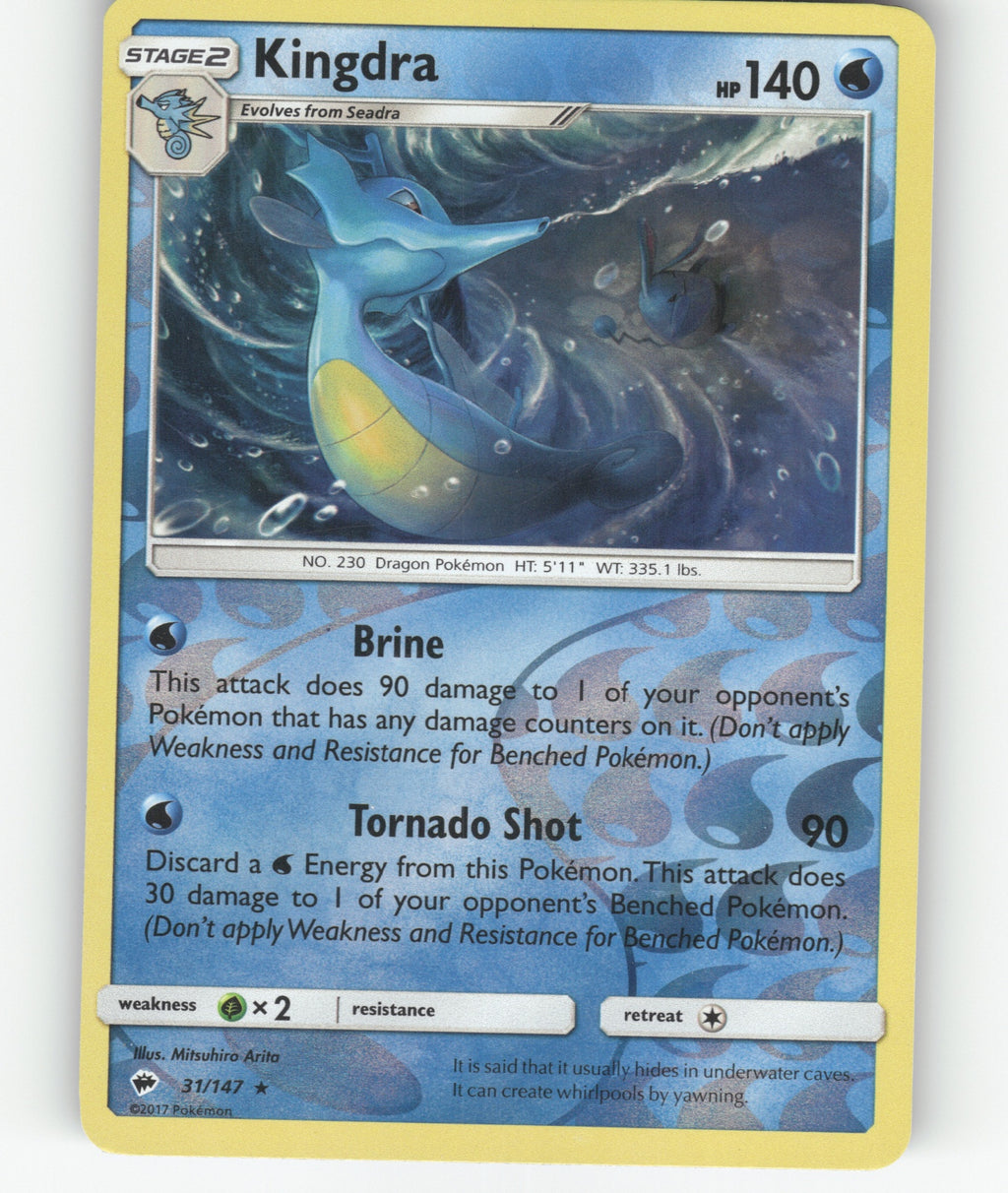 Kingdra Reverse Holo Holo Rare SM - Burning Shadows 31/147 NM