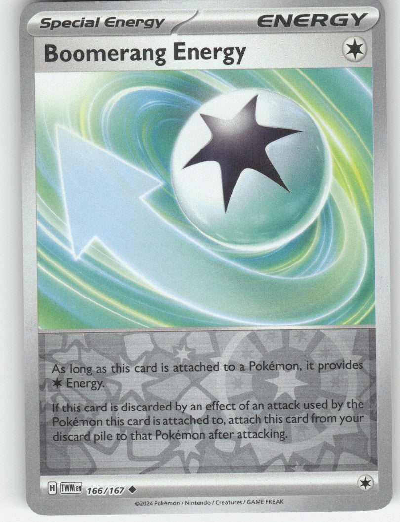 Boomerang Energy Reverse Holo Uncommon SV06: Twilight Masquerade 166/167 NM