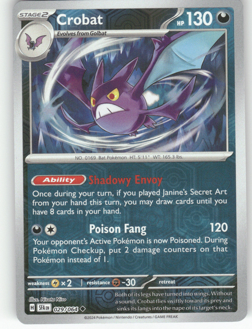 Crobat Reverse Holo Uncommon SV: Shrouded Fable 029/064 NM