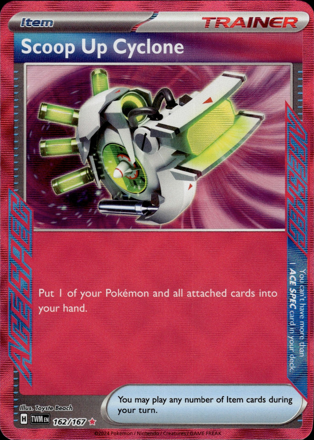 Scoop Up Cyclone Holo ACE SPEC Rare SV06: Twilight Masquerade 162/167 NM