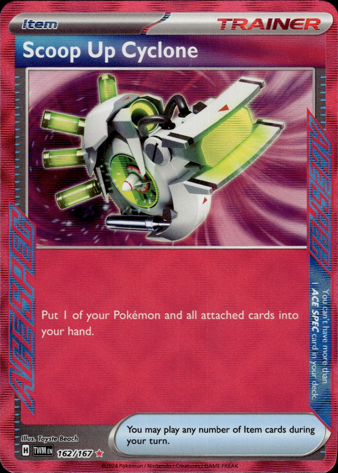 Scoop Up Cyclone Holo ACE SPEC Rare SV06: Twilight Masquerade 162/167 NM