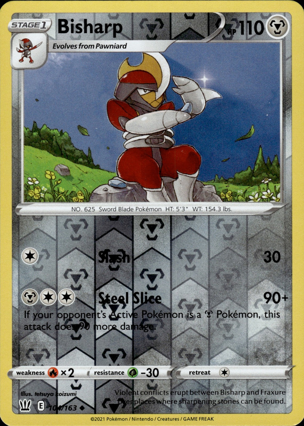 Bisharp Reverse Holo Uncommon SWSH05: Battle Styles 104/163 NM