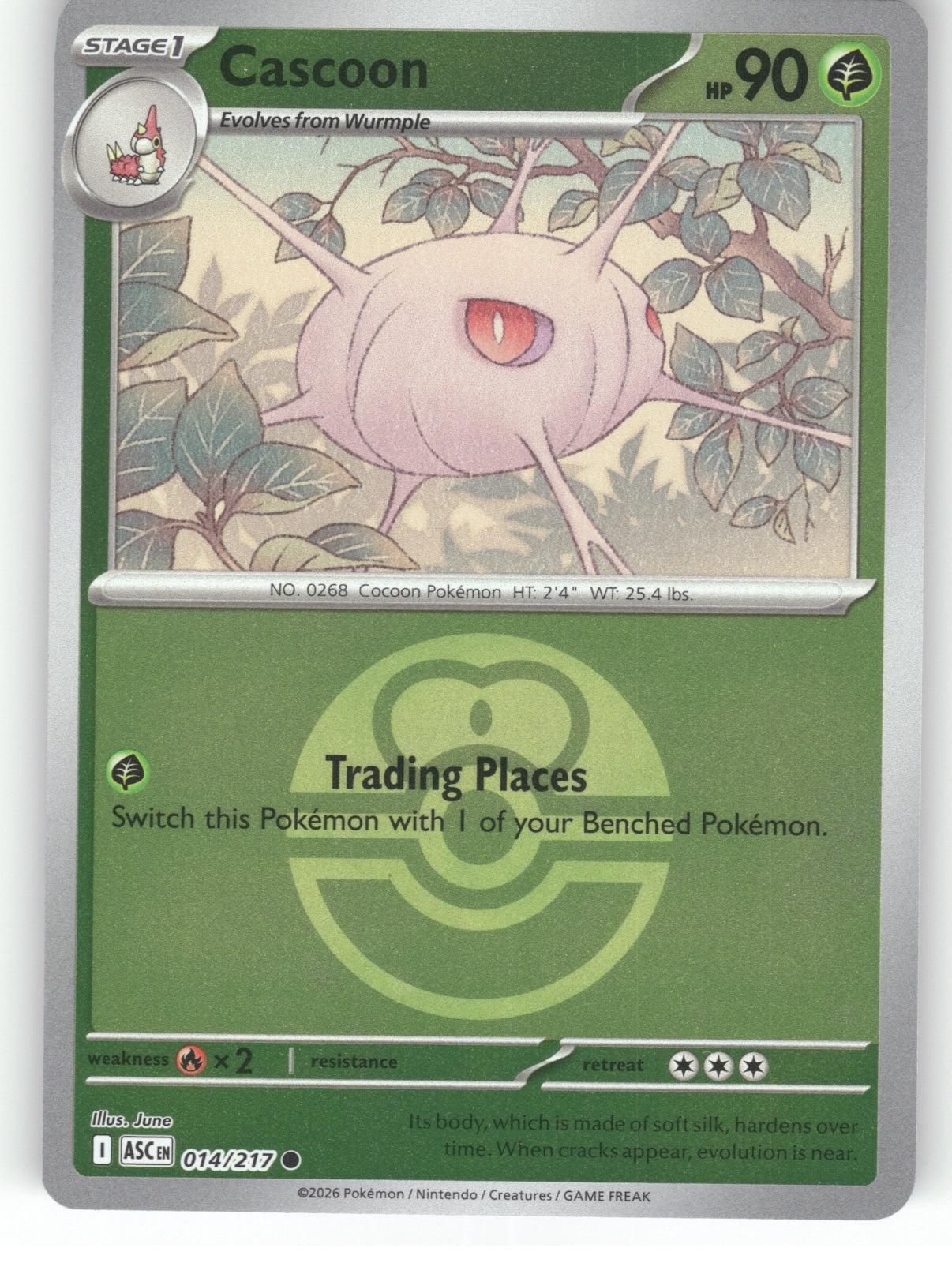 Cascoon (Love Ball) Reverse Holo Common ME: Ascended Heroes 014/217 NM
