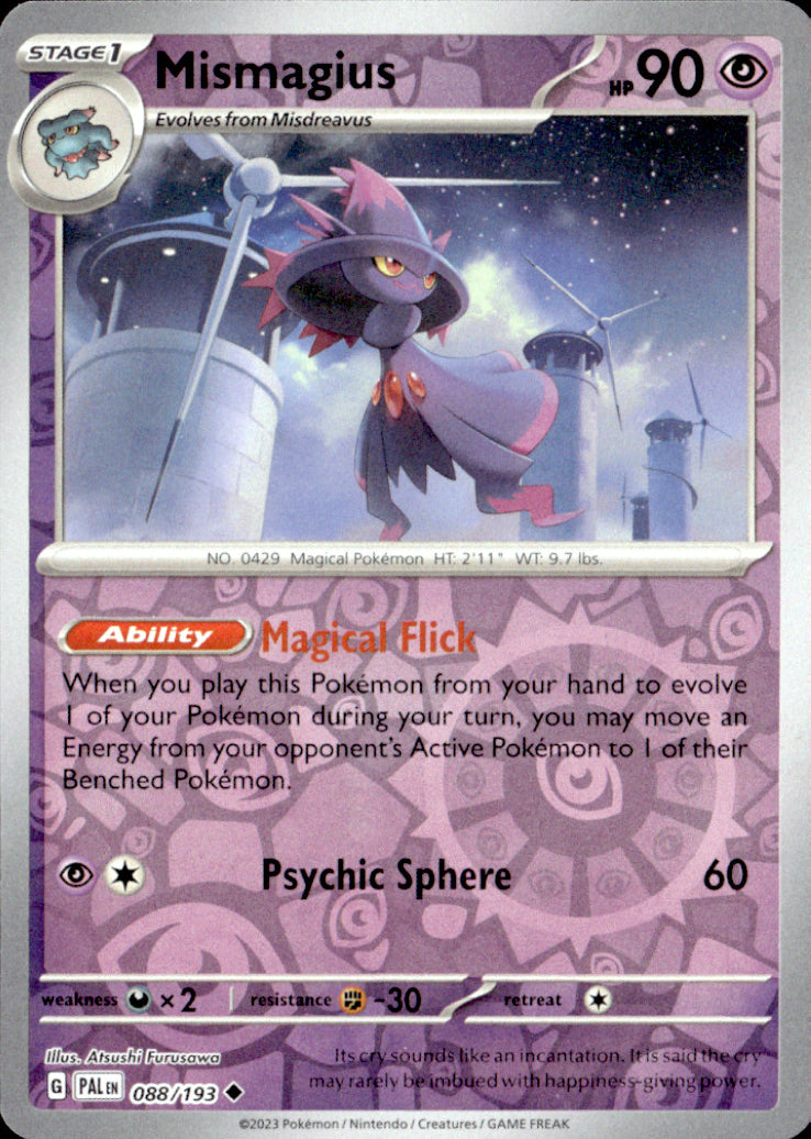 Mismagius Reverse Holo Uncommon SV02: Paldea Evolved 088/193 NM