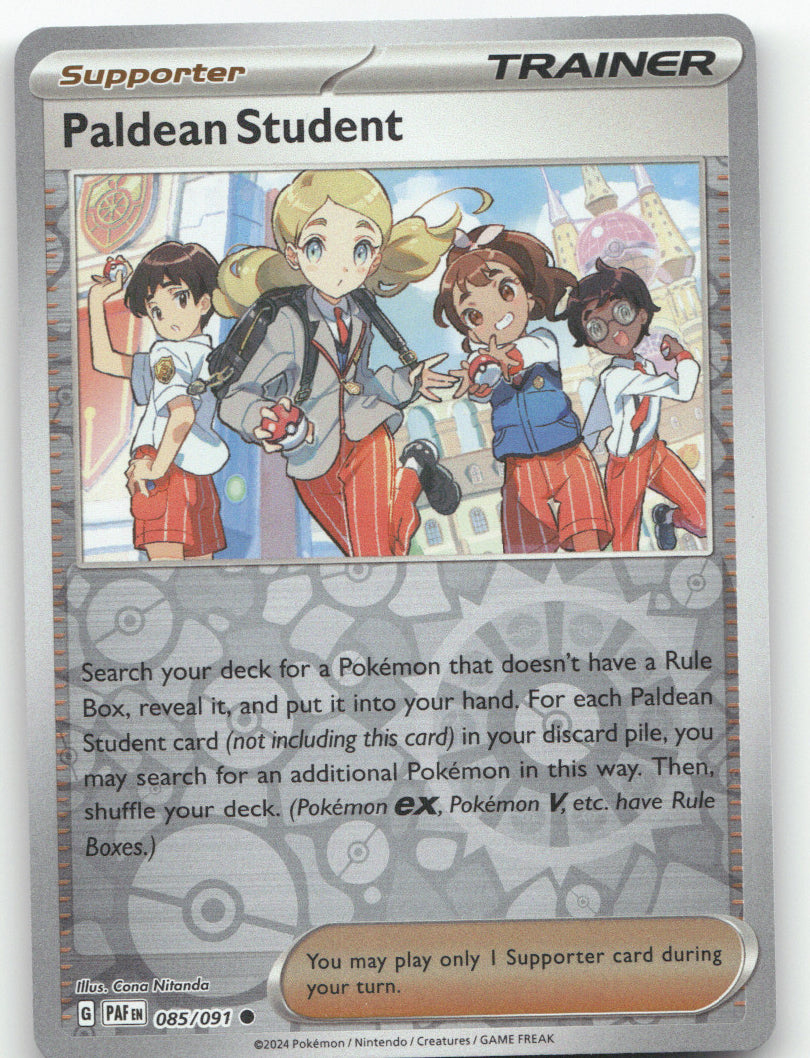 Paldean Student Reverse Holo Common SV: Paldean Fates 085/091 NM