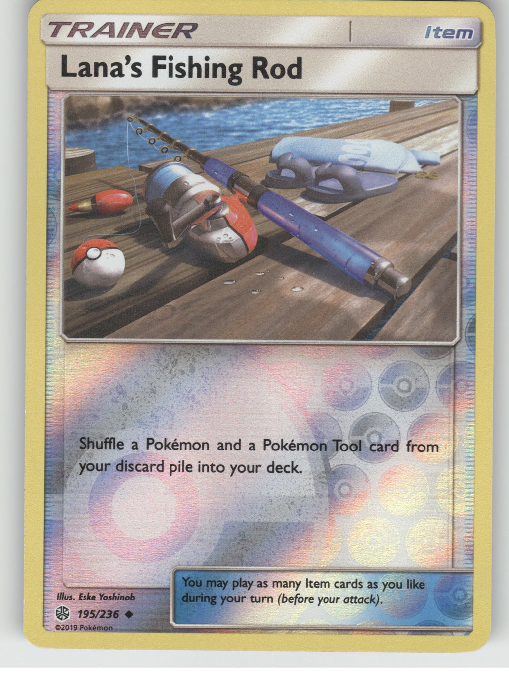 Lana's Fishing Rod Reverse Holo Uncommon SM - Cosmic Eclipse 195/236 NM