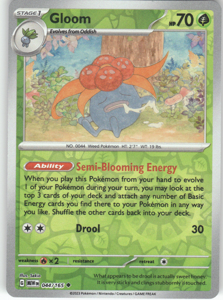 Gloom Reverse Holo Uncommon SV: Scarlet & Violet 151 044/165 NM
