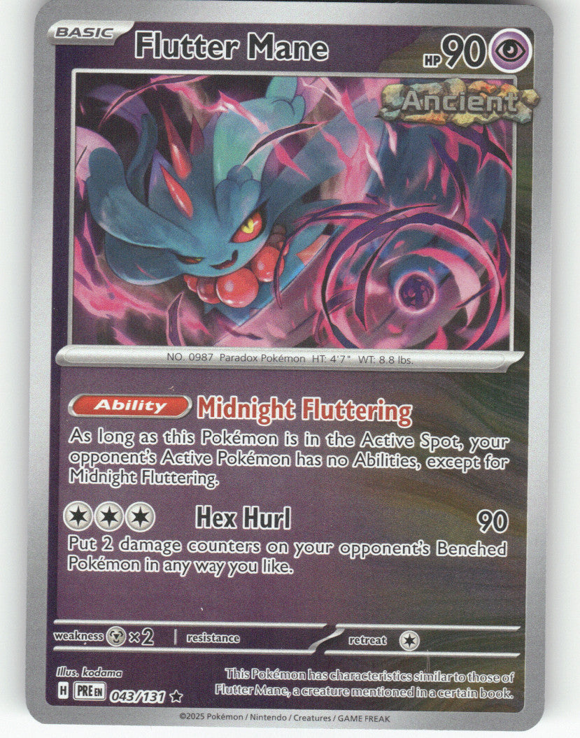 Flutter Mane Reverse Holo Rare SV: Prismatic Evolutions 043/131 NM