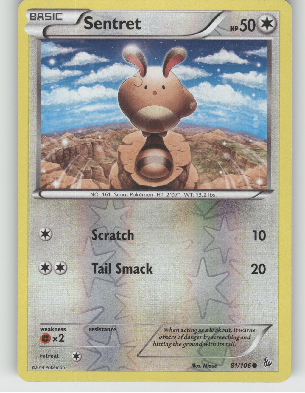 Sentret Reverse Holo Common XY - Flashfire 81/106 NM