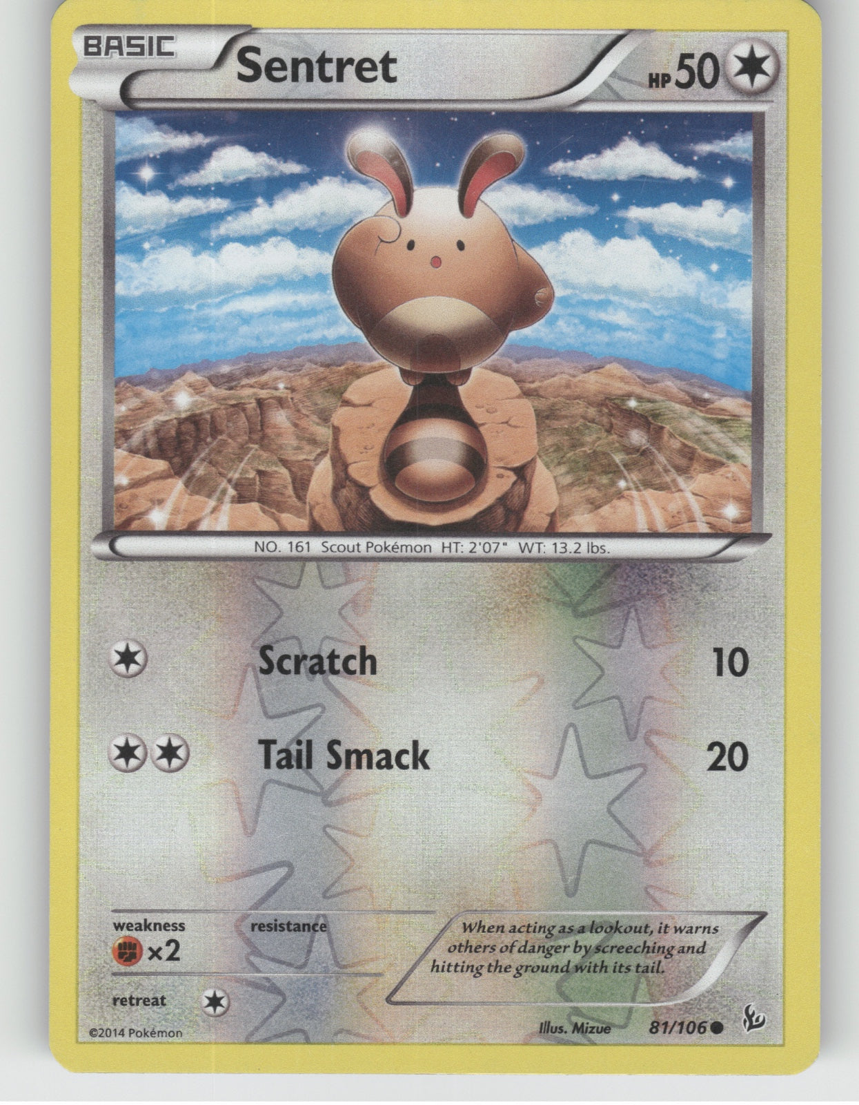 Sentret Reverse Holo Common XY - Flashfire 81/106 NM
