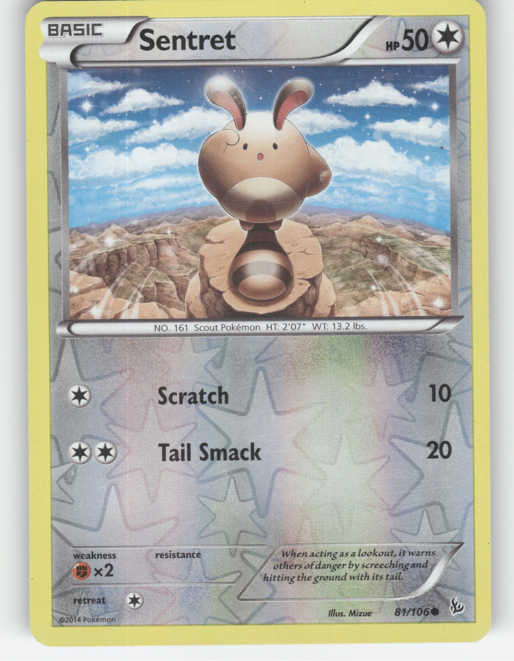 Sentret Reverse Holo Common XY - Flashfire 81/106 NM
