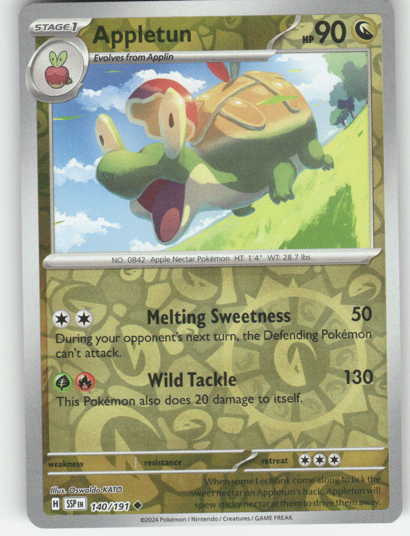 Appletun Reverse Holo Uncommon SV08: Surging Sparks 140/191 NM