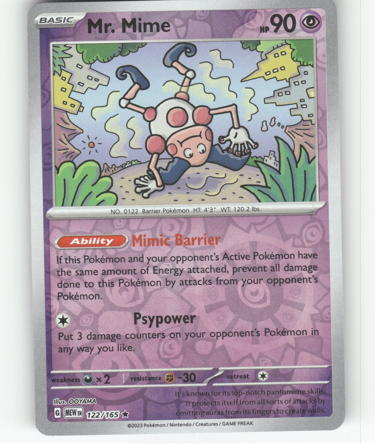 Mr. Mime Reverse Holo Rare SV: Scarlet & Violet 151 122/165 NM