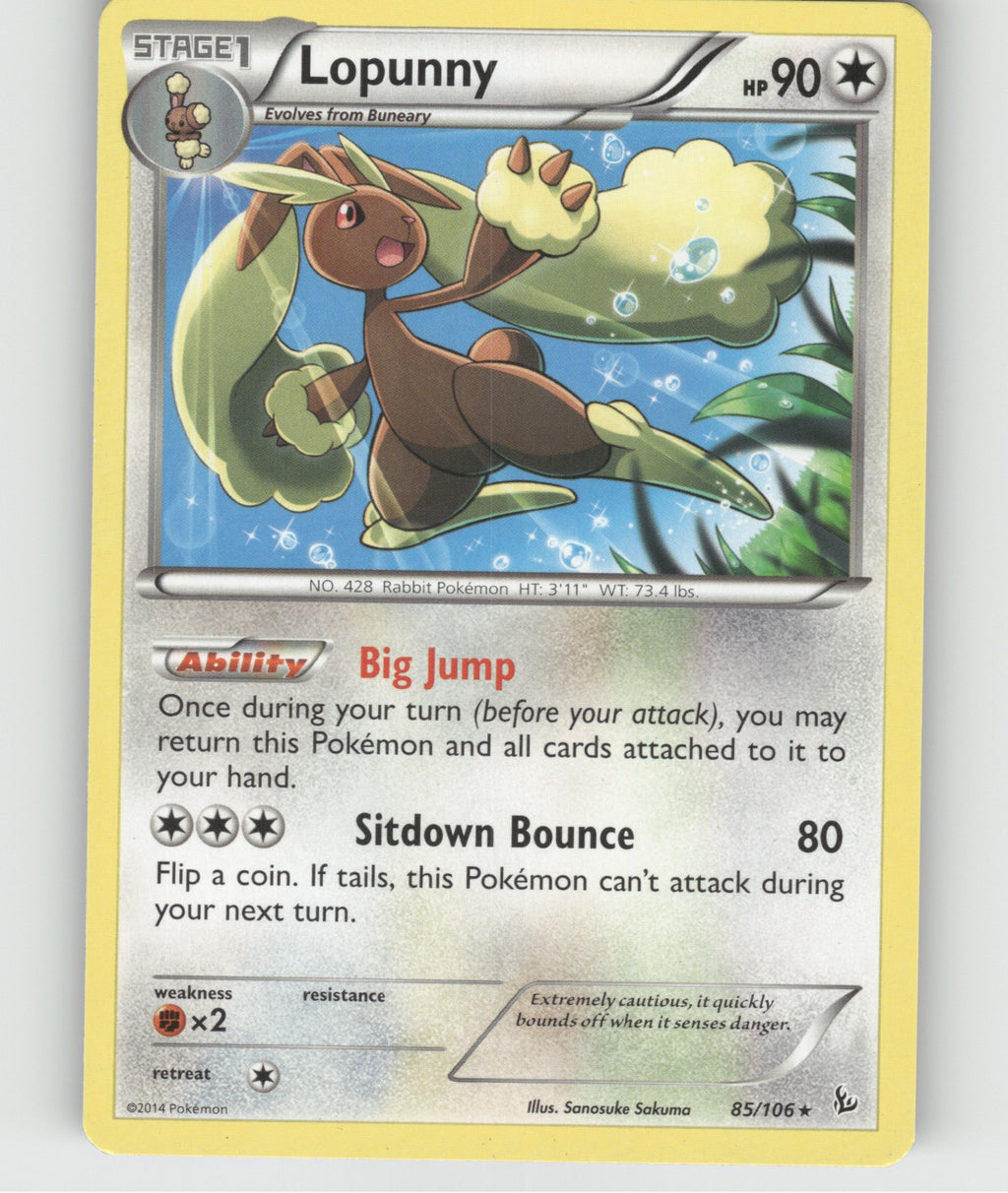 Lopunny Rare XY - Flashfire 85/106 NM