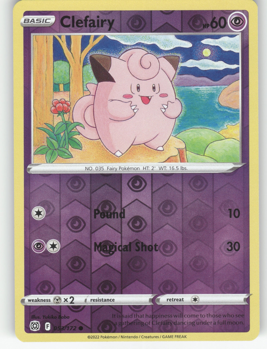 Clefairy Reverse Holo Common SWSH09: Brilliant Stars 053/172 NM
