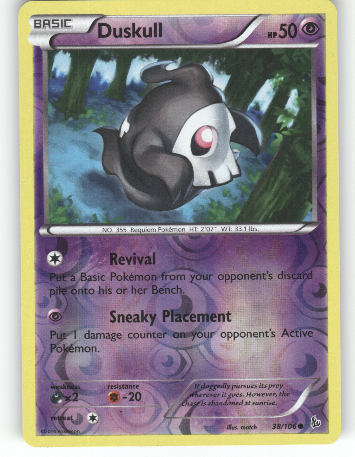 Duskull Reverse Holo Common XY - Flashfire 38/106 NM