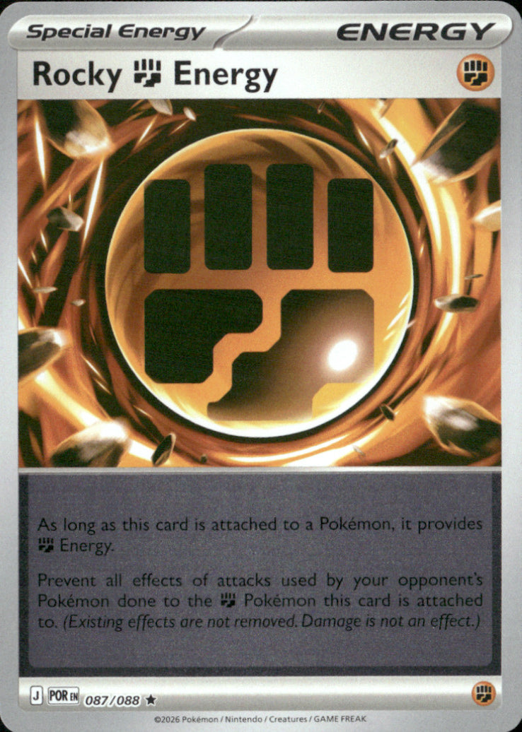 Rocky Fighting Energy Reverse Holo Rare ME03: Perfect Order 087/088 NM