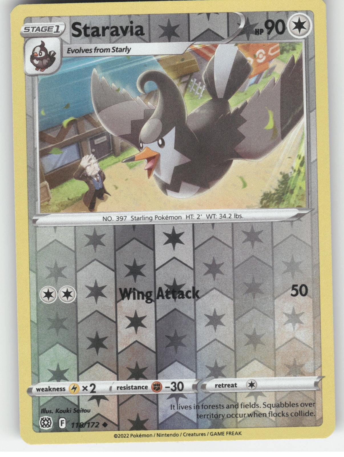 Staravia Reverse Holo Uncommon SWSH09: Brilliant Stars 118/172 NM