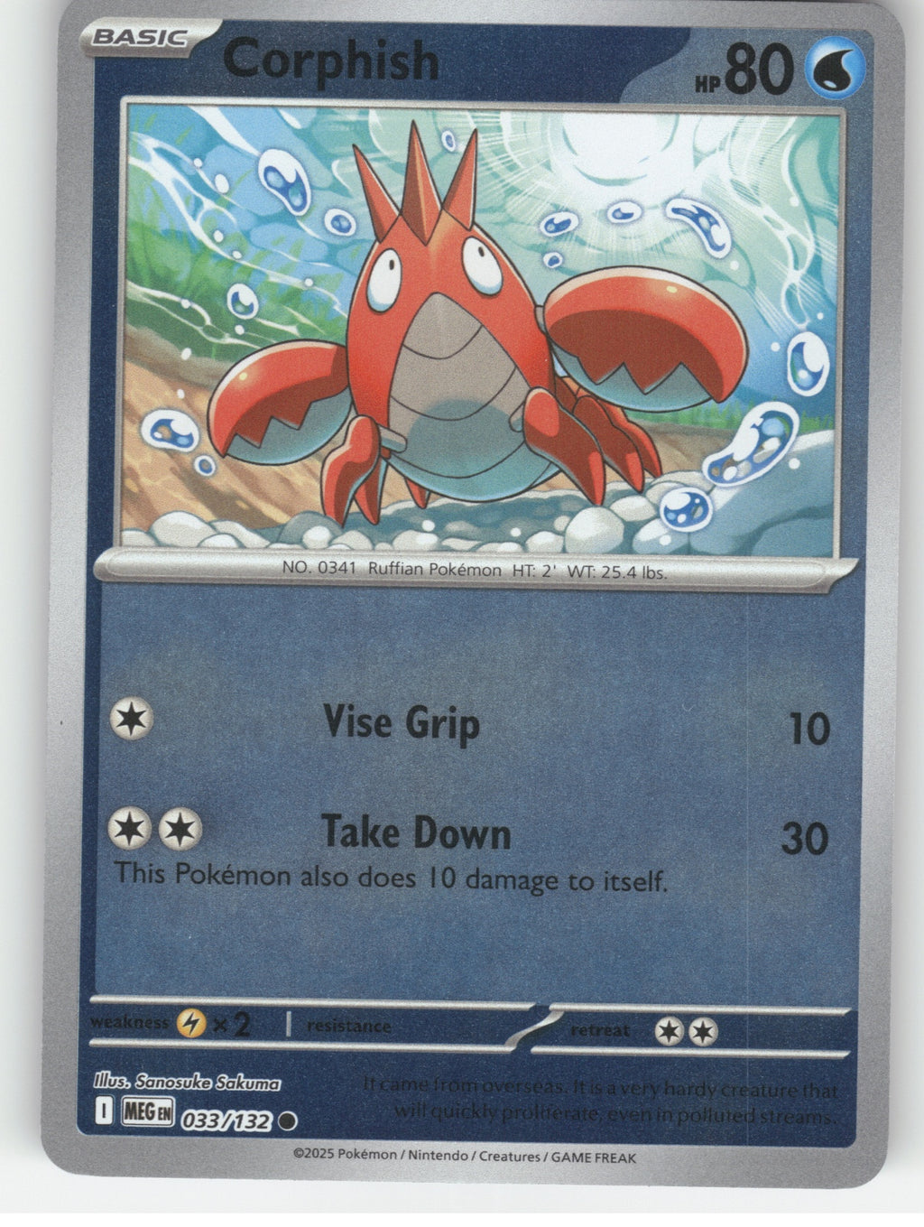Corphish Reverse Holo Common ME01: Mega Evolution 033/132 NM