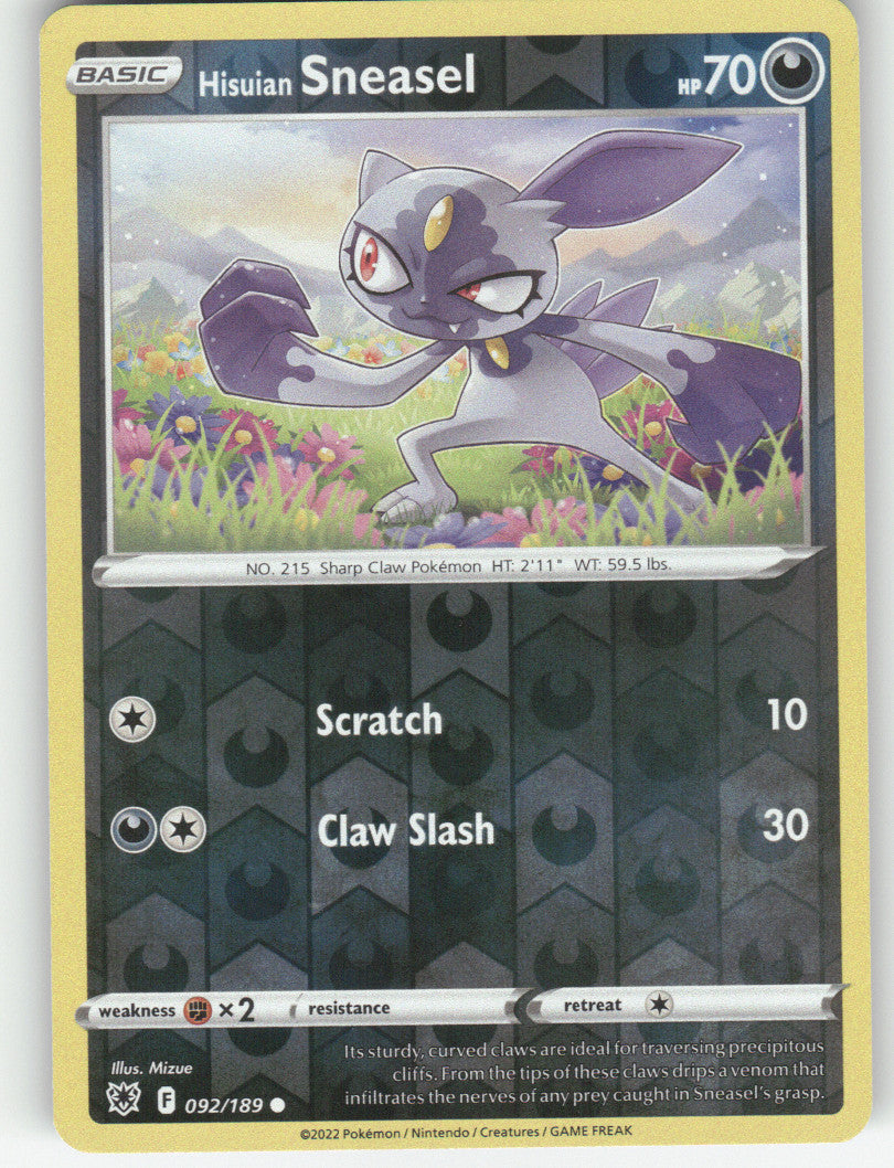 Hisuian Sneasel Reverse Holo Common SWSH10: Astral Radiance 092/189 NM