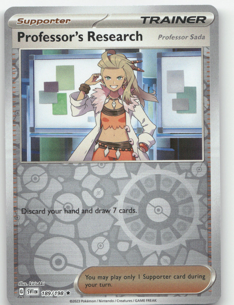 Professor's Research - Reverse Holo Rare SV01: Scarlet & Violet Base Set 189/198 NM