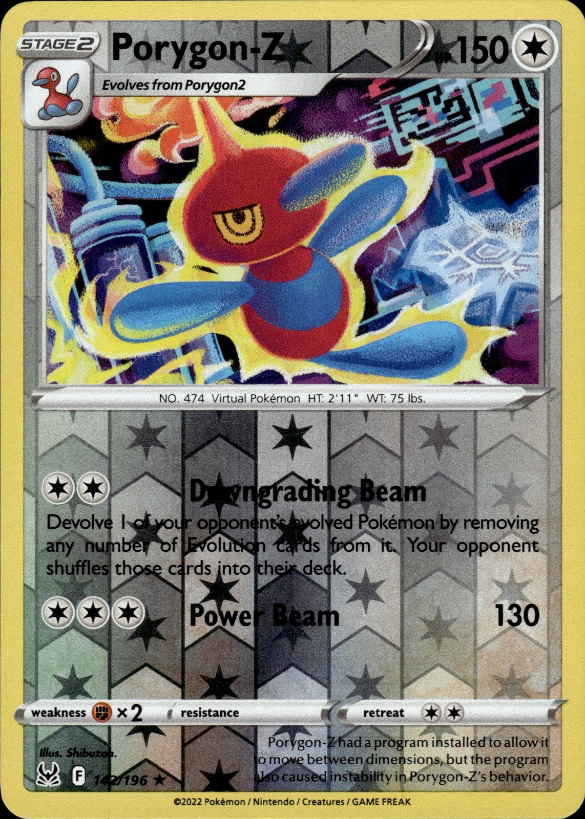 Porygon-Z Reverse Holo Rare SWSH11: Lost Origin 142/196 NM