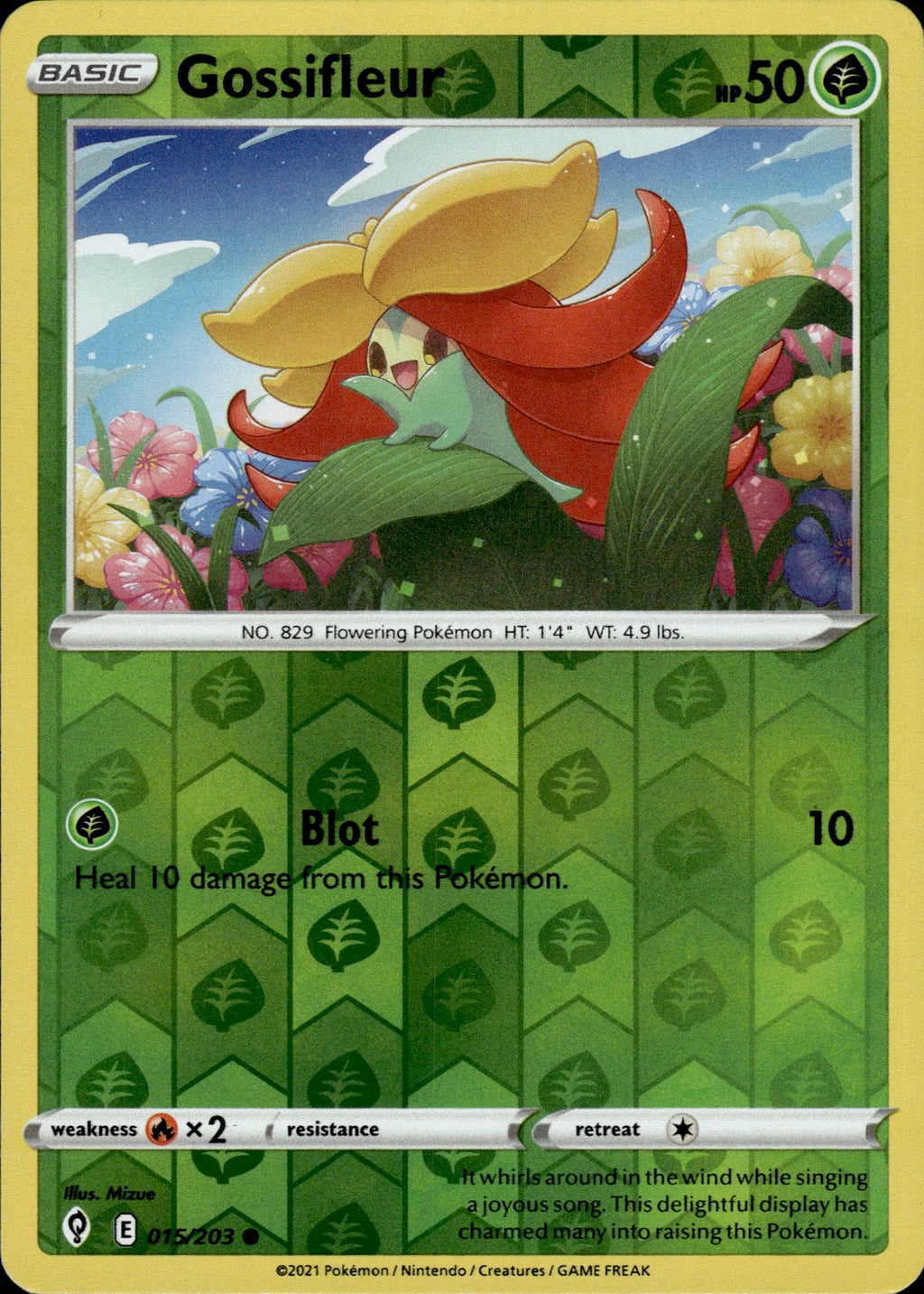 Gossifleur Reverse Holo Common SWSH07: Evolving Skies 015/203 NM