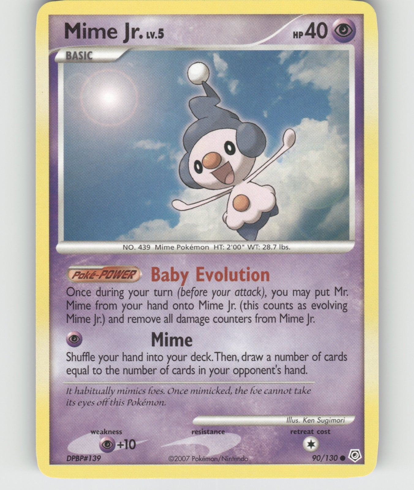 Mime Jr. Common Diamond and Pearl 90/130 NM