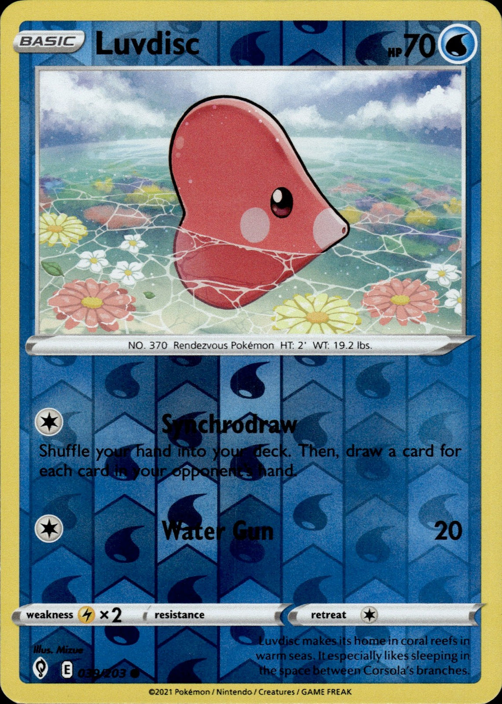 Luvdisc Reverse Holo Common SWSH07: Evolving Skies 039/203 NM