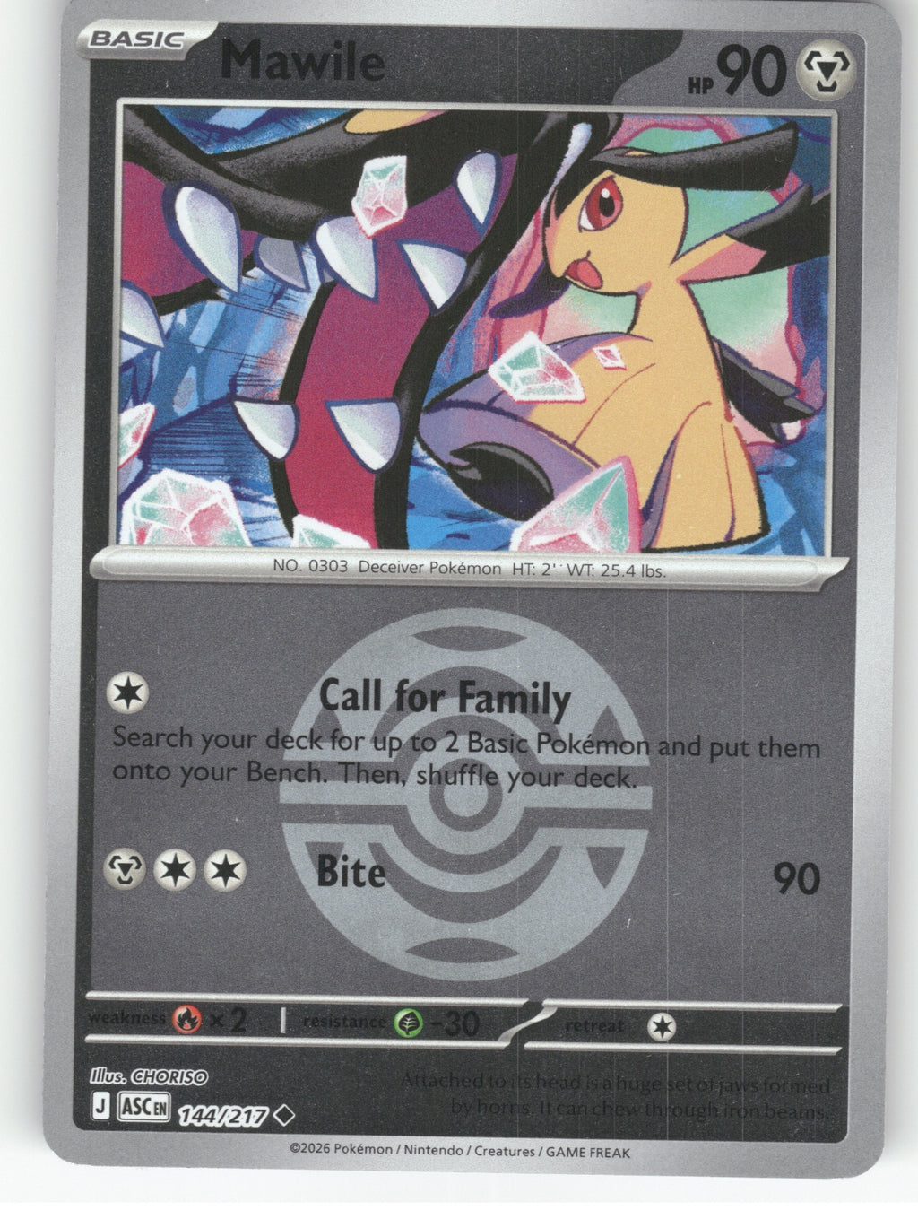 Mawile - (Dusk Ball) Reverse Holo Uncommon ME: Ascended Heroes 144/217 NM