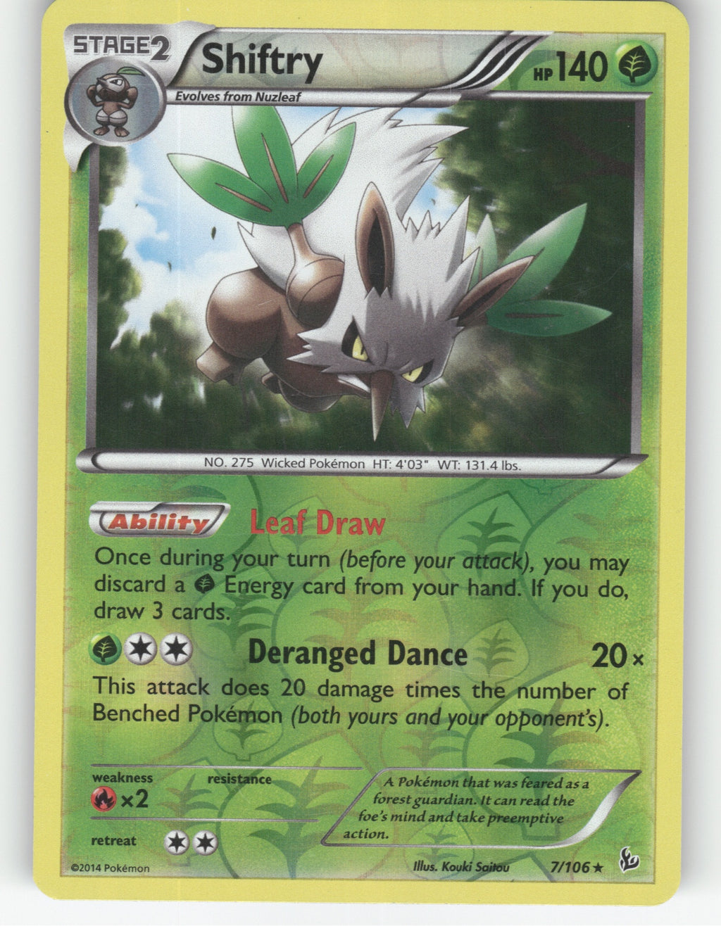Shiftry Reverse Holo Holo Rare XY - Flashfire 7/106 NM