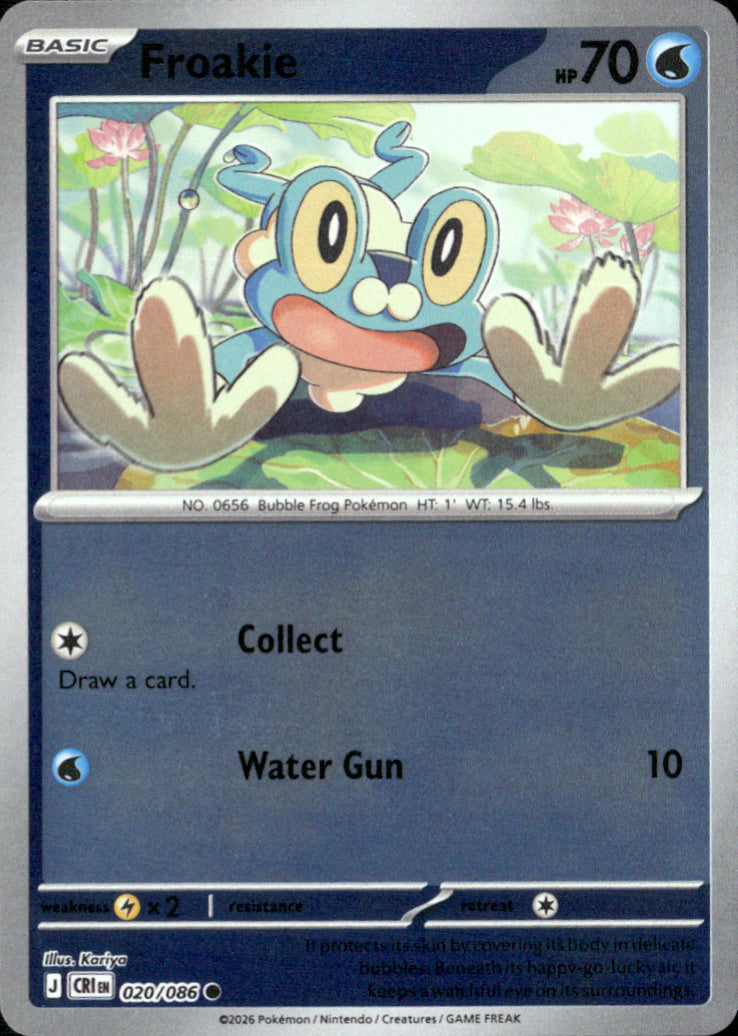 Froakie Reverse Holo Common ME04: Chaos Rising 020/086 NM
