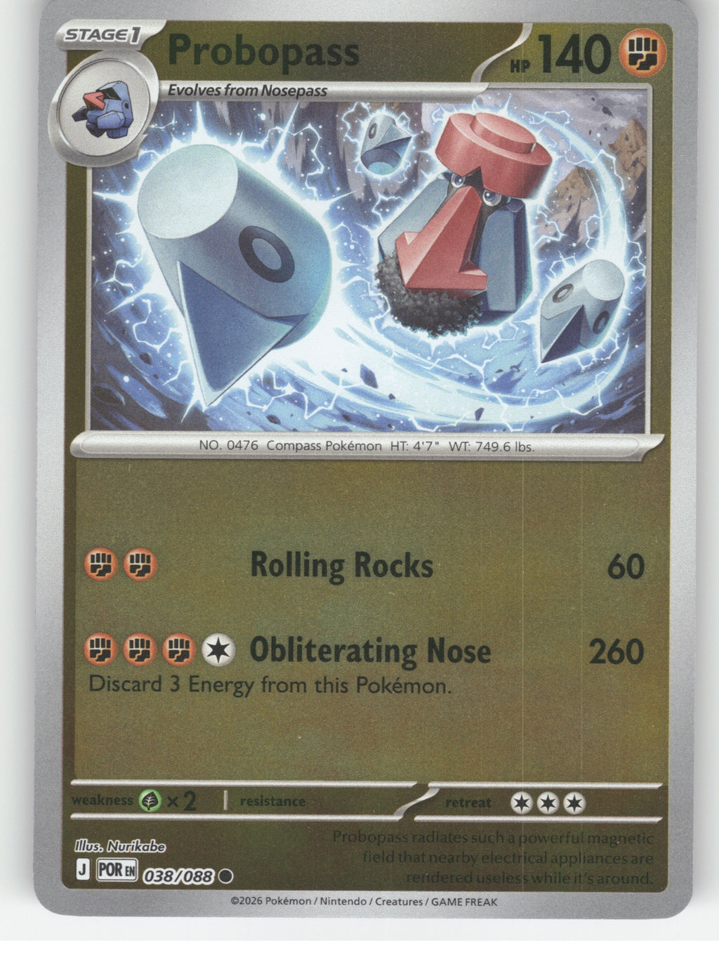 Probopass Reverse Holo Common ME03: Perfect Order 038/088 NM