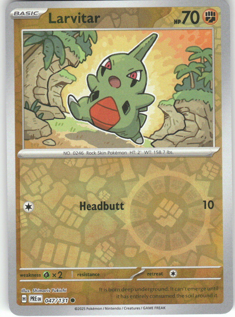 Larvitar Reverse Holo Common SV: Prismatic Evolutions 047/131 NM
