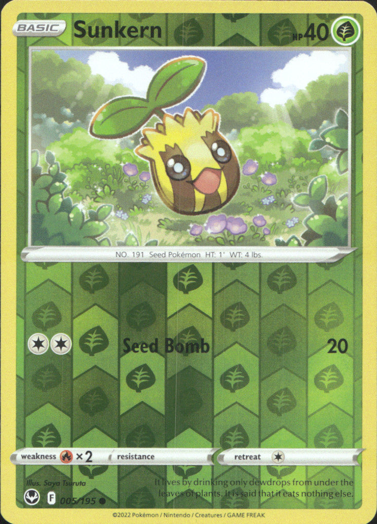 Sunkern Reverse Holo Common SWSH12: Silver Tempest 005/195 NM