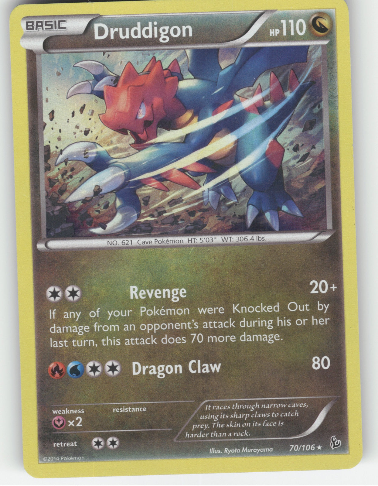 Druddigon Holo Rare XY - Flashfire 70/106 NM