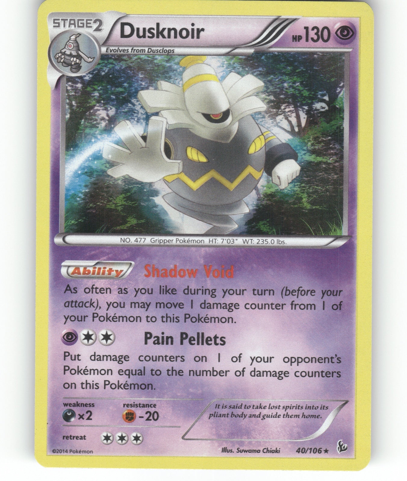 Dusknoir Holo Rare XY - Flashfire 40/106 NM