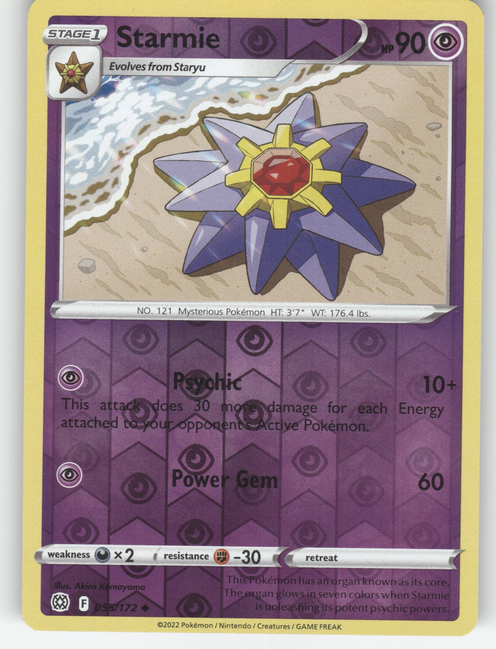 Starmie Reverse Holo Uncommon SWSH09: Brilliant Stars 055/172 NM