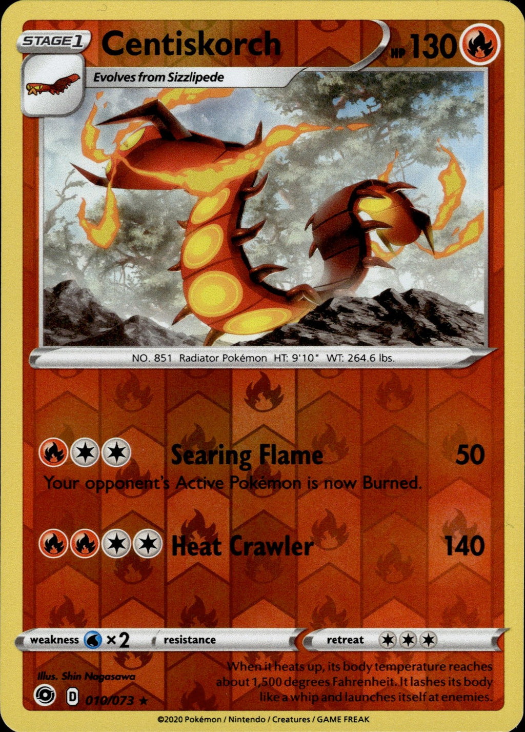 Centiskorch Reverse Holo Holo Rare Champion's Path 10/73 NM