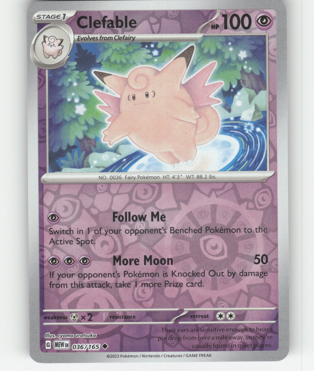 Clefable Reverse Holo Uncommon SV: Scarlet & Violet 151 036/165 NM
