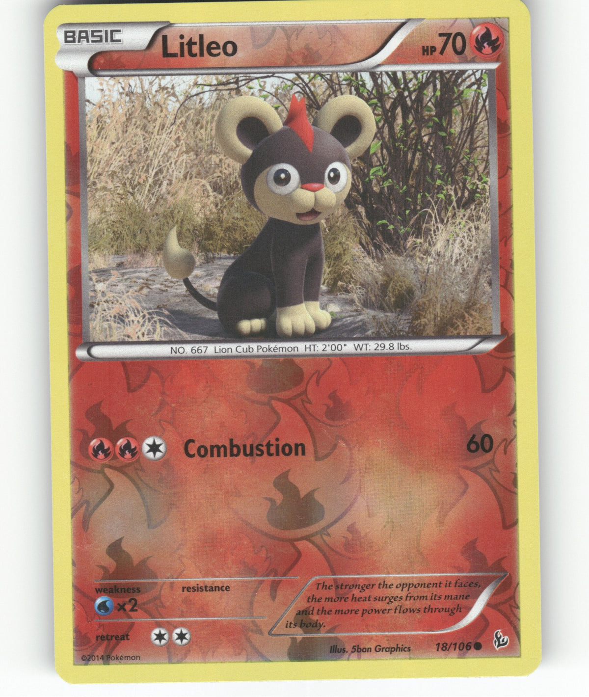 Litleo (18) Reverse Holo Common XY - Flashfire 18/106 NM