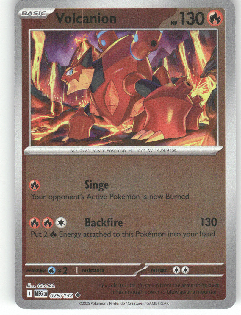 Volcanion Reverse Holo Uncommon ME01: Mega Evolution 025/132 NM