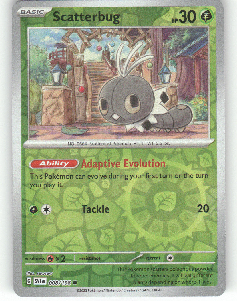 Scatterbug Reverse Holo Common SV01: Scarlet & Violet Base Set 008/198 NM
